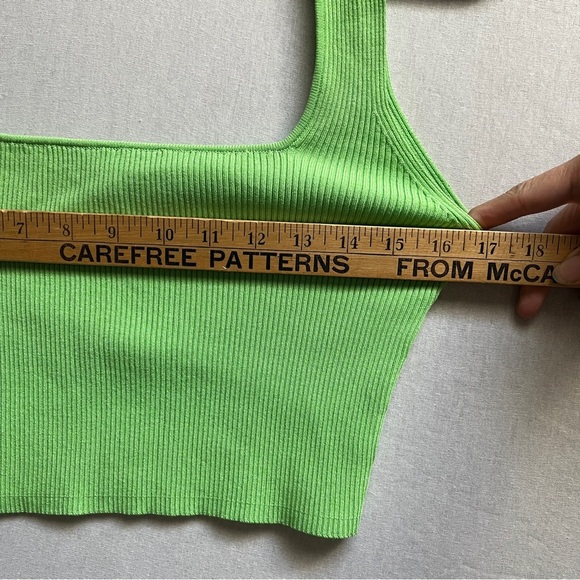 Zara Bright Green Rib tank/ Pencil Skirt Dress Set Sz L - Picture 5 of 12